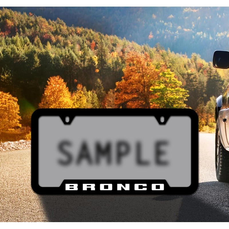 Ford Bronco UV Printed License Plate Frame - White