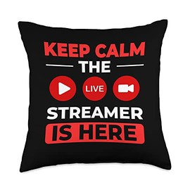 Streaming Gaming Streamer Online Video Microphone Live Throw Pillow