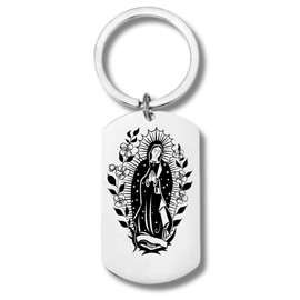 Our Lady of Guadalupe Virgin Mary Stainless Steel Religious Gift Keychain