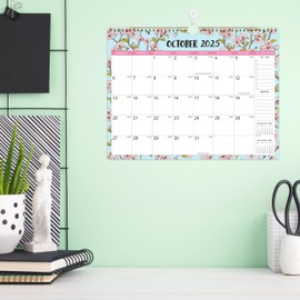Calendar 2025 - Wall Calendar 2025 with Thick Paper, 2025 Calendar, 37 x 29 cm, January 2025 - December 2025, Twin-Wire Binding Hanging Hook Large Mixed Color Ruled Blocks