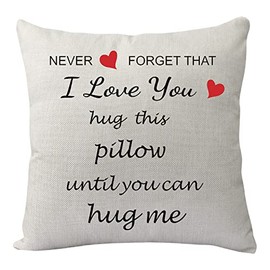Pillowcase Gifts for Wife Husband Girlfriend Boyfriend - Never Forget That I Love You Funny Pillow Cover for Birthday Christmas Wedding Valentines Day Reminder Cushion Cover