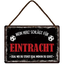 Tin Sign Football Sign Decorative Metal Sign with Saying Sports Sign Football Fan Item for Eintracht Fan Lovers Enthusiasts Christmas Gift Idea