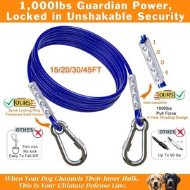 YiizKilc Dog Tie Out Cable and Stake,Heavy Duty Stakes for Outside,20FT Tangle-Free Runner for Yard, 360° Swivel Anchor for Dogs Up to 150 lbs, Stake for Dog Leash Ideal for Outdoor and Camping