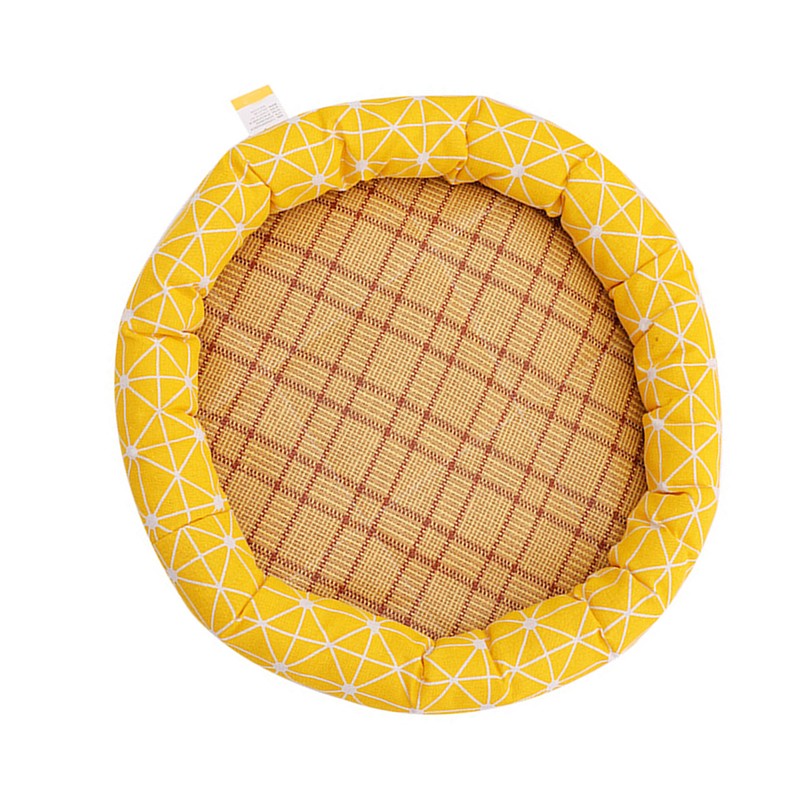 Round Pet Cooling Bed Cartoon Printing Pet Sleeping Bed Summer