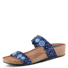 Azura Women's Bahama Slide Sandal, Navy Multi, 7.5-8