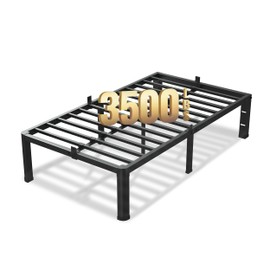 VIPSHOW 18 Inch California King Bed Frame, 3500Lbs Heavy Duty Metal Platform with Round Corner Legs Mattress Slide Stopper, Steel Slat Support No Box Spring Needed, Noise Free, Non-Slip, Easy Assembly