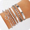 VerLuky 6 Piece Women's Bracelet Set, Stainless Steel Bracelet, Waterproof,