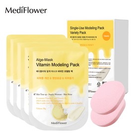 Mediflower Disposable Modeling Pack Variety Pack (Vitamin 28gx4+Sponge x2) / 메디플라워 일회용 모델링팩 버라이어티팩 (비타민 28gx4+해면x2)