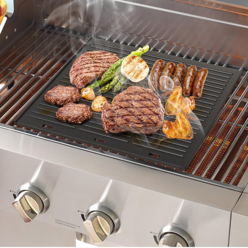 Onlyfire Universal Cast Iron Griddle, Reversible Cooking Griddle for Gas/Charcoal