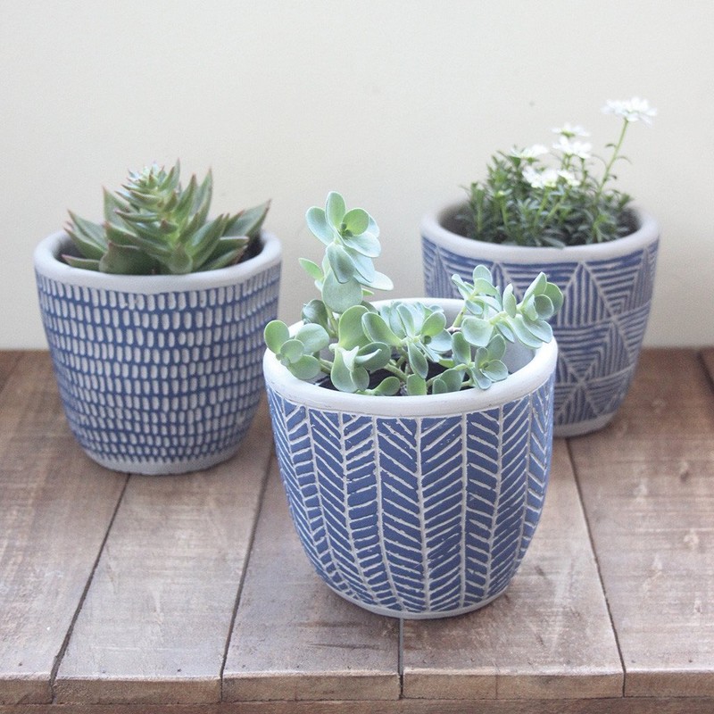 Spice CCGH1830BL Flower Pot Relief Planter, Triangle, No. 3, Diameter