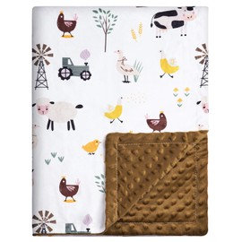 HOTUT Baby Blanket, Cotton Baby Blankets, Newborn, 75 x 100 cm, Soft and Breathable, Baby Throw Blanket, Cuddly Blanket for Baby, Cuddly Blanket for Toddlers, Girls, Boys (Cow)