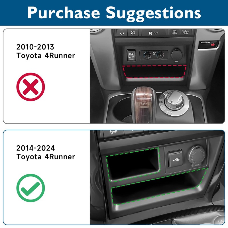 BIBLOZ Center Console Storage Drawer for Toyota 4Runner Accessories 2014-2022