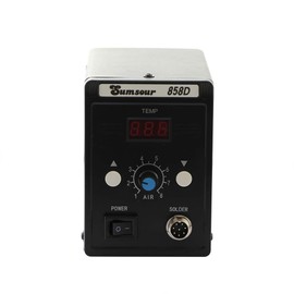 Hot Air Gun 858D 700W 110V BGA Rework Solder Desoldering Heat Gun Station For SMD SMT Welding Soldering Repair Tools (Black 858D SET-1)