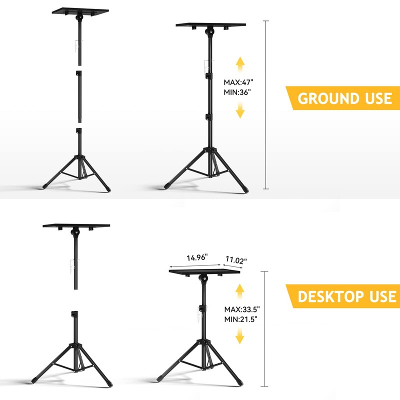 Facilife Projector Stand Tripod - Laptop Tripod Projector Stand Adjustable