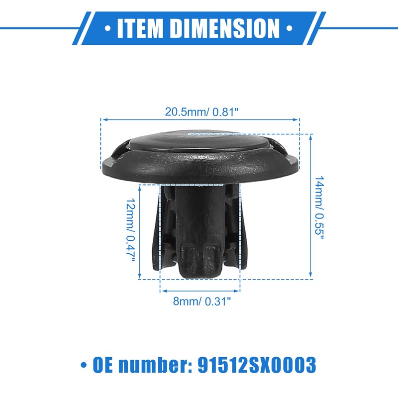 VekAuto 40 Pcs Fender Liner Clips Compatible for Honda, Durable