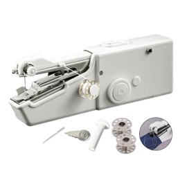 Handheld Sewing Machine with Sewing Accessories, Mini Sewing Machine for Quick Stitching,Clothes, Denim, Curtains, Magic Stitch Sewing Machine for Fabric Quick Repairing (White)
