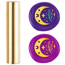 DELORIGIN Moon Mini Brass Stamp Gun Wax Seal Vintage 15mm Leaves Sealing Stamps for Wedding Invitations Envelopes Christmas Wine Packing Wedding Greeting Cards Embellishment Gift Bottle Decor