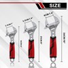 HOUSERAN 3-piece Adjustable Wrench Set, 6, 8, 10 Inch, Wide