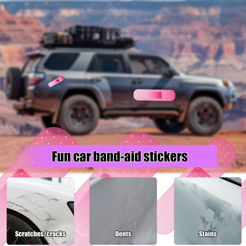 BOXOB 4pcs Car Bandaid Stickers, 24in 10in Funny Giant Bandaid