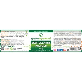 Beef Gelatine Powder 240 Bloom Unflavoured Stabiliser Gelling Aerating Agent Instant Gluten Free Non-GMO Halal (Recyclable Pot) (100g)