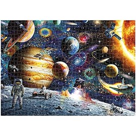 Genérico Rompecabezas de 1000 Piezas con póster para Adultos y niños, Rompecabezas Educativo, Juego Familiar, decoración del hogar (turista Espacial