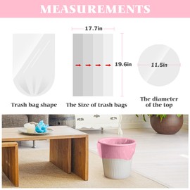 4 Gallon 300pcs Trash Bags Colorful Clear Garbage Bags, Bathroom Trash Can Bin Liners, Small Plastic Bags for home office kitchen, fit 12-15 Liter, 3,3.5,4.5 Gal,Multicolor