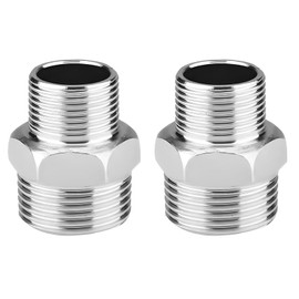 Wjelet 2 Pcs Stainless Steel Male to Male Straight Thread Pipe Nipple, G1 x G3/4 BSP Male to Male Pipe Reducing, Hex Nipple Fitting Straight Thread Connector, Pipe Hex Fittings