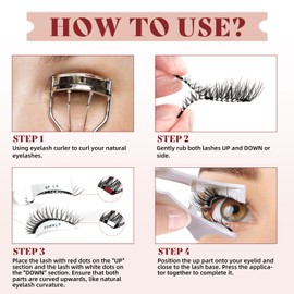 Higu clace Magnetic Eyelashes, 2 Style Magnetic Lashes Natural Look Reusable Magnetic Eyelashes Soft Magnetic Lashes with Lash Applicator Tools, Eyelash Magnetic Easy to Use at Home (XJ-Style C)