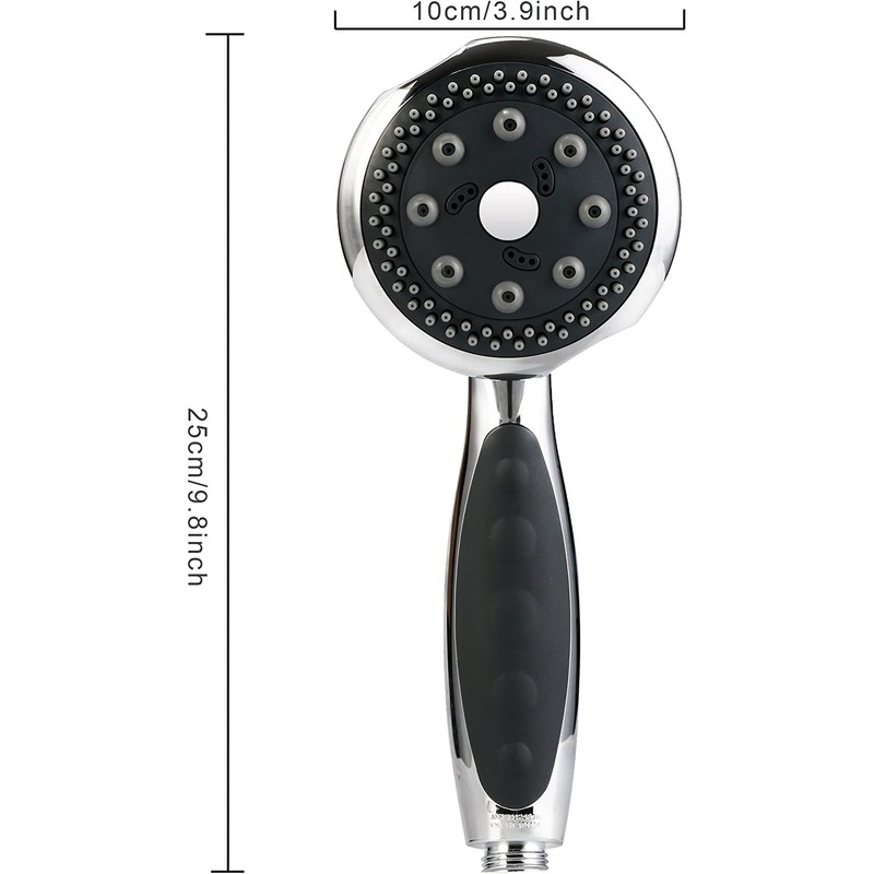 Premium Chrome Hand Shower with 5 Jet Types - Luxurious