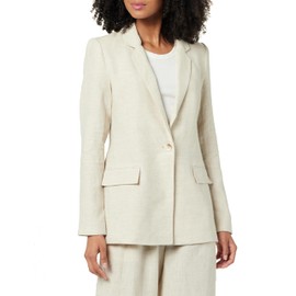 The Drop Women's Blake Long Blazer, Natural Linen, L