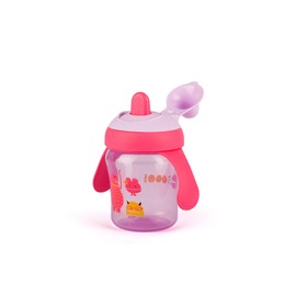 TAZA DE APRENDIZAJE BOQUILLA RIGIDA +6M "BOO" LILA SUAVINEX