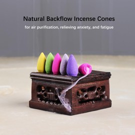 Pack of 300 Backflow Incense Cones Natural Aromatic Incense Cones for Air Purification Indert Anxiety and Tearness