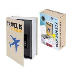 Fisura Travel Is My Therapy Book Safe Box with Combination Lock Hidden Cash Box Original Box with Lock Dimensions: 18 x 11.5 cm