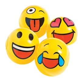 INFLATABLE EMOJI MINI BEACH BALLS - Toys - 12 Pieces