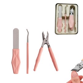 Kowiofame Angled Nail Clippers Pink Eagle Beak Oblique Slanted Curved Thick Professional Nail Clippers for Women Adult Men Ingrown