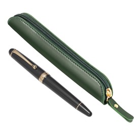 PURAIMA Pencil Case, Leather Pen Case, Leather, Pen Case, Slim Pencil Case, Adult, Stylish, Pencil Case, green, Traditional