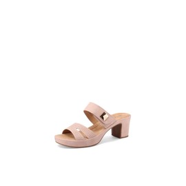 QUEEN HELENA BZ399 Womens Wide Heel Orthotic Footbed Mules, bz399 pink