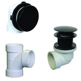 Westbrass Illusionary Overflow Sch. 40 PVC Plumbers Pack with Tip-Toe Bath Drain, Oil Rubbed Bronze, D593PHRK-12