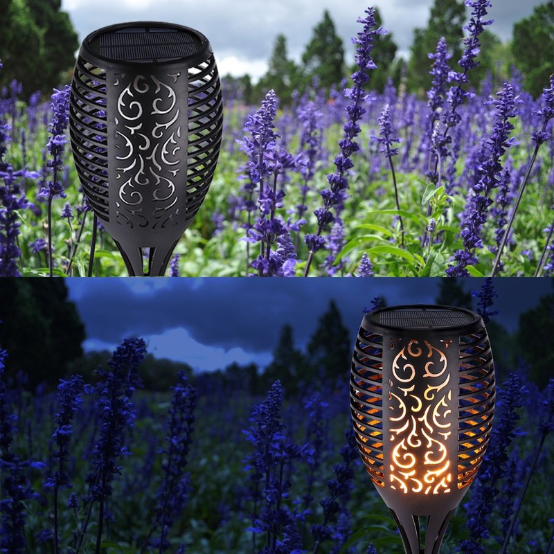 Green Blue GB156 Solar Garden Torch with Realistic Flame Garden