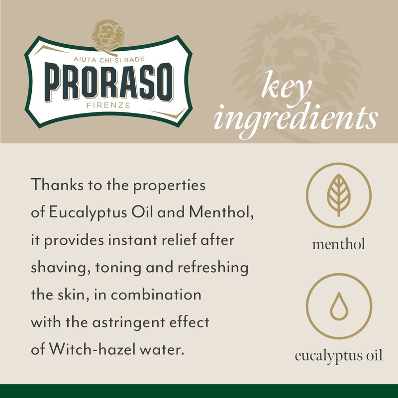 Proraso After Shave Lotion for Men, Refreshing and Toning with