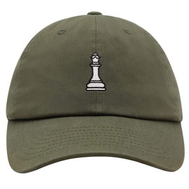 JPAK Queen Chess Piece Premium Dad Hat Embroidered Cotton Baseball Cap Boardgame Olive Green
