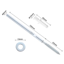 sourcing map 4 Pcs Floating Shelf Brackets Metal Hidden Shelf Support Brackets 8 X 150MM Invisible Shelf Brackets with Screws for Floating Wood Shelves