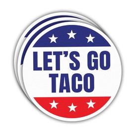 (3pcs) Let's Go Taco Sticker Anti Funny Subtle FDT Decal, Taco Patriotic Weather-Resistant Stickers for Water Bottles Laptop Phone Wall Window Car 3"