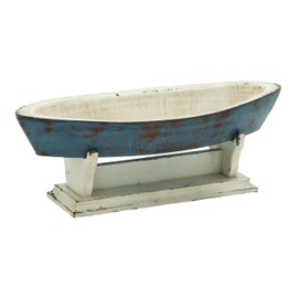 Deco 79 Wooden Sail Boat Decorative Sculpture Home Decor Statue, Accent Figurine 23" x 10" x 8", Blue