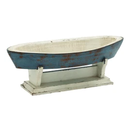 Deco 79 Wooden Sail Boat Decorative Sculpture Home Decor Statue, Accent Figurine 23" x 10" x 8", Blue