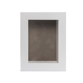 5x7 Shadow Box Frame White Wood with a 1 3/4" Usable Display Depth Includes a Smoke Suede Acid-Free Backing Board, UV Resistant Acrylic, and Hanging Hardware