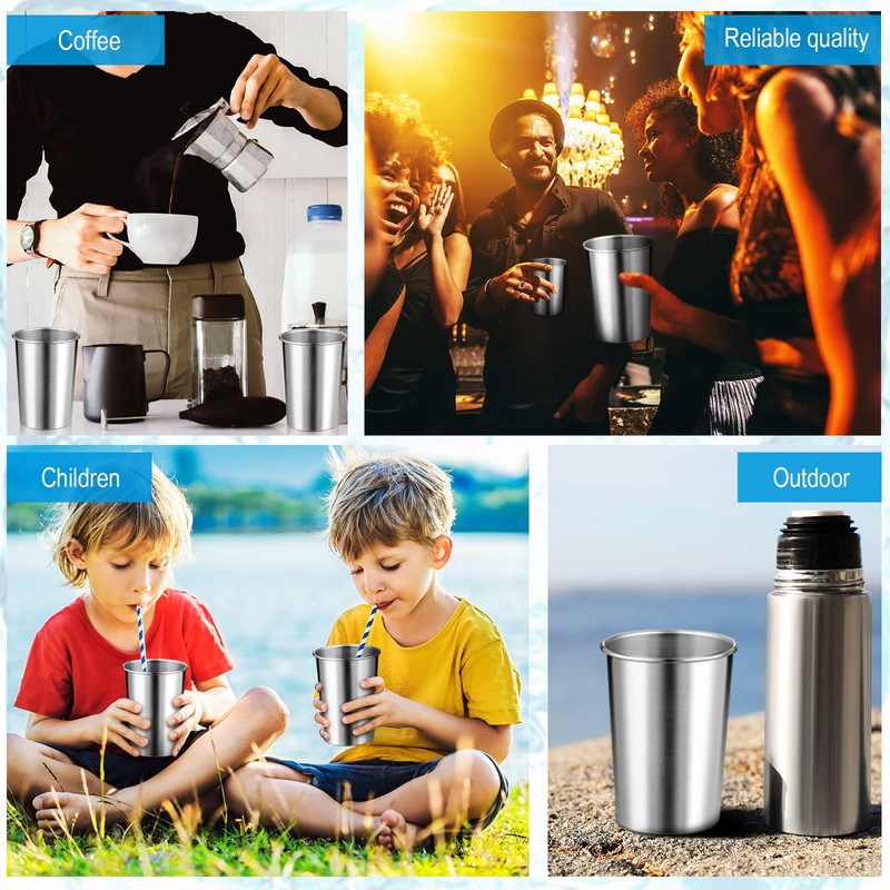 Meanplan 50 Pcs 8.8 Oz Stainless Steel Cups Bulk Small