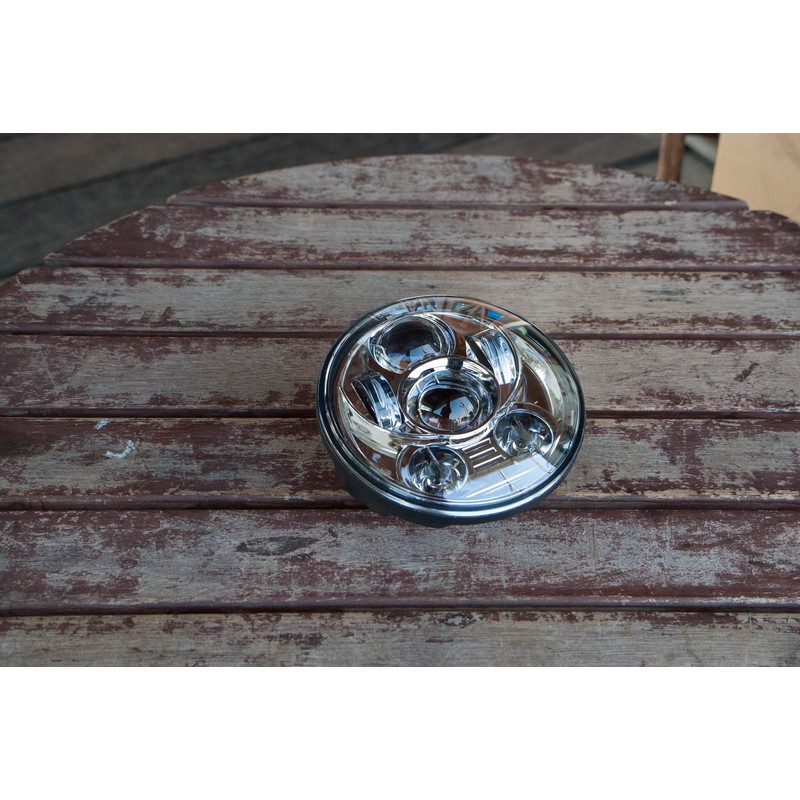 5.75" LED Headlight Unit Chrome Plated D-2075