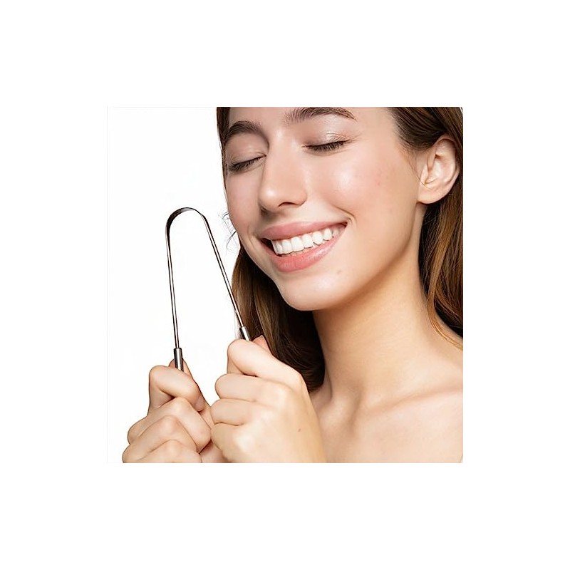 Rascador De Lengua De Acero Inoxidable Para Adultos Con Estuche