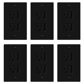 ENERLITES Child Proof Outlet Cover, Self-Closing, Fits Both Duplex and Decorator Outlet, Safety Design, Tamper-Resistant Socket Plug for Receptacle, Size 4.68" x 2.93", 8800-TR, Black 6 Pack